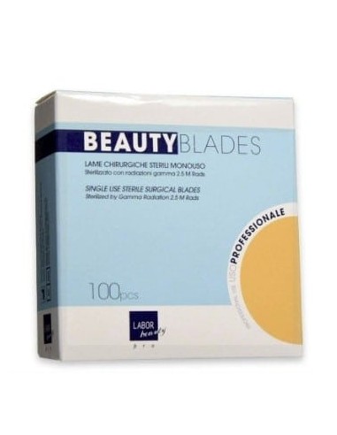 Labor beauty blades lame bisturi in acciaio al carbonio sterilizzate mis. 15 100 pz