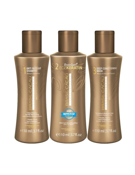 CADIVEU BRASIL CACAU ECOKERATIN KIT SHAMPOO + TREATMENT + MASK 110 ML